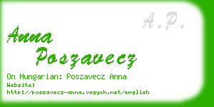 anna poszavecz business card